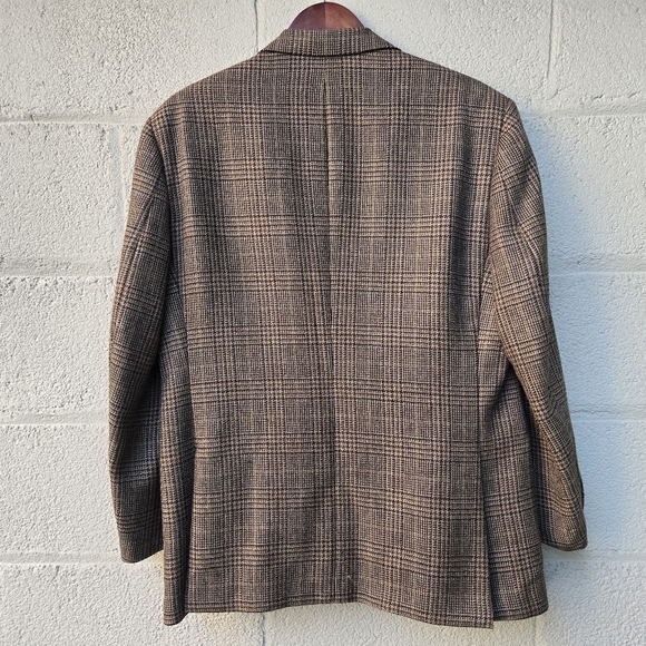 Paul Stuart Beige Wool Plaid 3 Button Jacket Blazer Sport coat Men ● 42 S - Picture 4 of 7